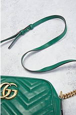 FWRD Renew Gucci GG Marmont Quilted Leather Shoulder Bag in Green, view 6, click to view large image.