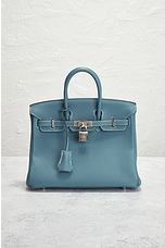 FWRD Renew Hermes Togo R Stamp Birkin 25 Handbag in Blue Jean, view 2, click to view large image.