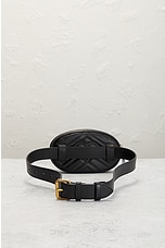 FWRD Renew Gucci Marmont Leather Waist Bag in Black, view 3, click to view large image.