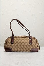 FWRD Renew Gucci GG Canvas Shoulder Bag in Beige, view 3, click to view large image.