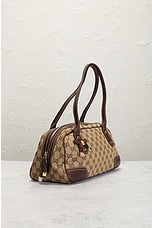 FWRD Renew Gucci GG Canvas Shoulder Bag in Beige, view 4, click to view large image.