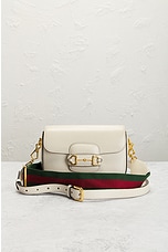 FWRD Renew Gucci Horsebit Calfskin Leather Shoulder Bag in Beige, view 2, click to view large image.