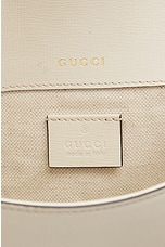 FWRD Renew Gucci Horsebit Calfskin Leather Shoulder Bag in Beige, view 5, click to view large image.