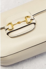 FWRD Renew Gucci Horsebit Calfskin Leather Shoulder Bag in Beige, view 9, click to view large image.