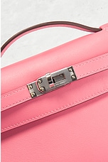FWRD Renew Hermes B Stamp Swift Kelly Pochette Handbag in Rose Azalea, view 5, click to view large image.