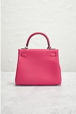 FWRD Renew Hermes Togo U Stamp Kelly 25 Handbag in Rose Mexico, view 3, click to view large image.