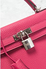 FWRD Renew Hermes Togo U Stamp Kelly 25 Handbag in Rose Mexico, view 5, click to view large image.