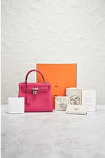 FWRD Renew Hermes Togo U Stamp Kelly 25 Handbag in Rose Mexico, view 7, click to view large image.