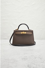 FWRD Renew Hermes Epsom B Stamp Mini Kelly Handbag in Etoupe, view 2, click to view large image.