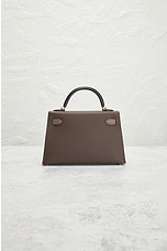 FWRD Renew Hermes Epsom B Stamp Mini Kelly Handbag in Etoupe, view 3, click to view large image.