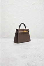FWRD Renew Hermes Epsom B Stamp Mini Kelly Handbag in Etoupe, view 4, click to view large image.