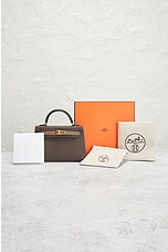 FWRD Renew Hermes Epsom B Stamp Mini Kelly Handbag in Etoupe, view 7, click to view large image.