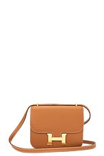 FWRD Renew Hermes Epsom B Stamp Constance Shoulder Bag in Gold, view 1, click to view large image.