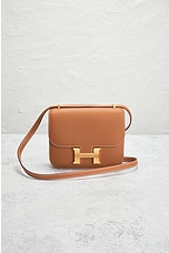 FWRD Renew Hermes Epsom B Stamp Constance Shoulder Bag in Gold, view 2, click to view large image.