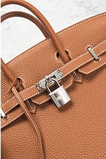 FWRD Renew Hermes Togo U Stamp Birkin 25 Handbag in Gold, view 5, click to view large image.