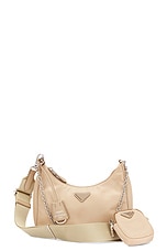FWRD Renew Prada Nylon Shoulder Bag in Pink, view 1, click to view large image.