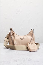 FWRD Renew Prada Nylon Shoulder Bag in Pink, view 2, click to view large image.