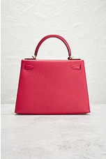 FWRD Renew Hermes Kelly 28 Handbag in Red, view 3, click to view large image.