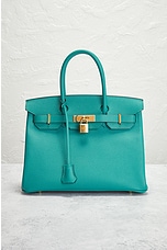 FWRD Renew Hermes Birkin 30 Handbag in Teal, view 2, click to view large image.