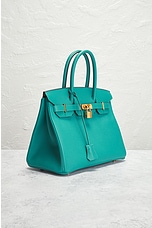 FWRD Renew Hermes Birkin 30 Handbag in Teal, view 4, click to view large image.