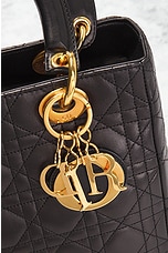 FWRD Renew Dior Lady Lambskin Handbag in Black, view 5, click to view large image.