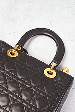 FWRD Renew Dior Lady Lambskin Handbag in Black, view 6, click to view large image.