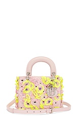 FWRD Renew Dior Lady Flower Motif 2 Way Handbag in Pink, view 1, click to view large image.