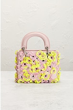 FWRD Renew Dior Lady Flower Motif 2 Way Handbag in Pink, view 3, click to view large image.