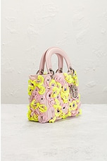 FWRD Renew Dior Lady Flower Motif 2 Way Handbag in Pink, view 4, click to view large image.