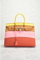 FWRD Renew Hermes Birkin 35 Handbag in Lime, Sesame, Rose Confetti, & Terre Battue, view 2, click to view large image.