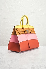 FWRD Renew Hermes Birkin 35 Handbag in Lime, Sesame, Rose Confetti, & Terre Battue, view 4, click to view large image.