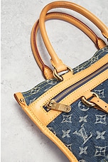FWRD Renew Louis Vuitton Monogram Denim Tote Bag in Blue, view 7, click to view large image.
