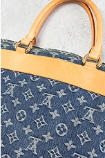 FWRD Renew Louis Vuitton Monogram Denim Tote Bag in Blue, view 9, click to view large image.