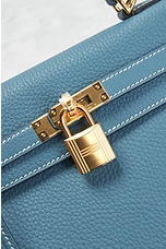 FWRD Renew Hermes Togo B Stamp Kelly 25 Handbag in Blue Jean, view 5, click to view large image.