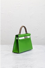 FWRD Renew Hermes Epsom B Stamp Mini Kelly Handbag in Yucca, view 4, click to view large image.