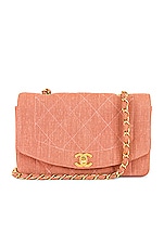 FWRD Renew Chanel Vintage Small Diana Flap Bag in Pink Linen