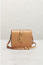 FWRD Renew Saint Laurent Mini Box Bag in Vintage Brown Gold, view 2, click to view large image.