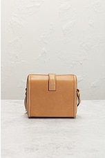 FWRD Renew Saint Laurent Mini Box Bag in Vintage Brown Gold, view 3, click to view large image.
