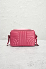 FWRD Renew Prada Diagramme Leather Chain Shoulder Bag in Pink, view 3, click to view large image.
