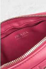 FWRD Renew Prada Diagramme Leather Chain Shoulder Bag in Pink, view 6, click to view large image.