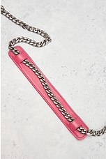 FWRD Renew Prada Diagramme Leather Chain Shoulder Bag in Pink, view 7, click to view large image.