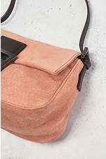 FWRD Renew Fendi Suede Baguette Shoulder Bag in Pink Nude, view 7, click to view large image.
