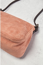 FWRD Renew Fendi Suede Baguette Shoulder Bag in Pink Nude, view 8, click to view large image.