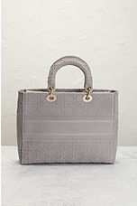 FWRD Renew Dior Lady Handbag in Grey, view 3, click to view large image.