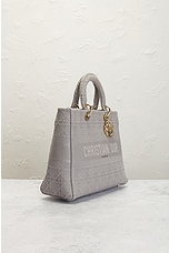 FWRD Renew Dior Lady Handbag in Grey, view 4, click to view large image.