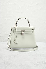 FWRD Renew Hermes Togo Kelly 25 Handbag in Vert Fizz, view 2, click to view large image.