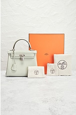 FWRD Renew Hermes Togo Kelly 25 Handbag in Vert Fizz, view 7, click to view large image.