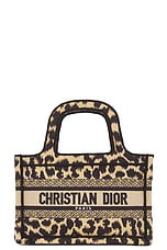 FWRD Renew Dior Leopard Mini Book Tote Bag in Beige, view 1, click to view large image.