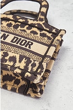 FWRD Renew Dior Leopard Mini Book Tote Bag in Beige, view 7, click to view large image.