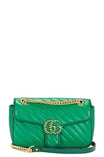 FWRD Renew Gucci GG Marmont Chain Shoulder Bag in Green, view 1, click to view large image.